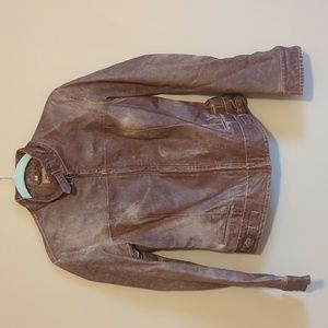 Brown Leather Jacket Sz Small